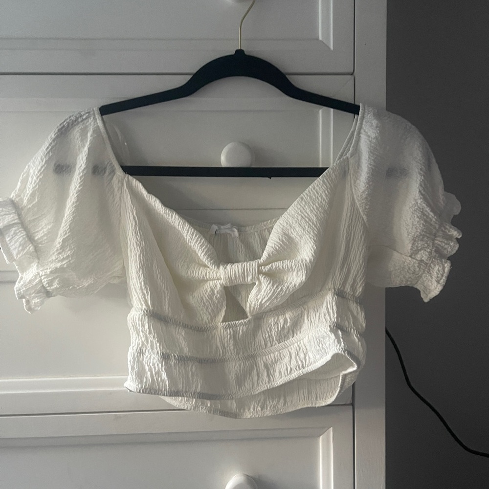 white crop top